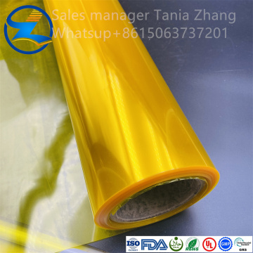 High quality yellow color PVC translucent film