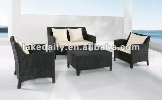 rattan table and chair with aluminum frame