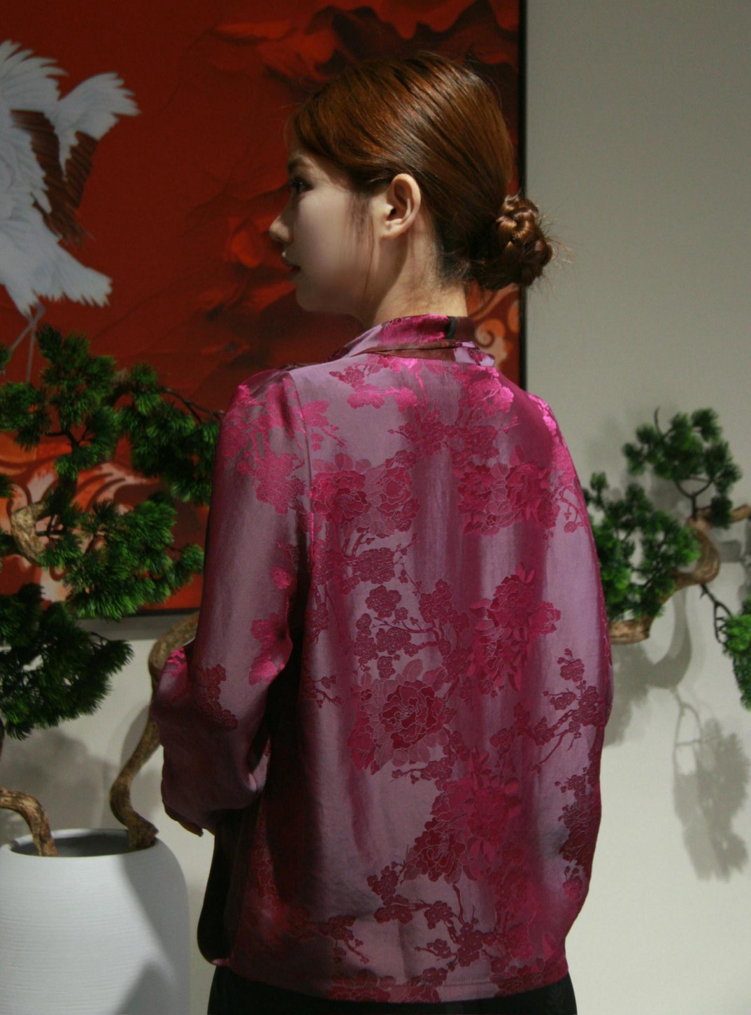 silk purple blouse