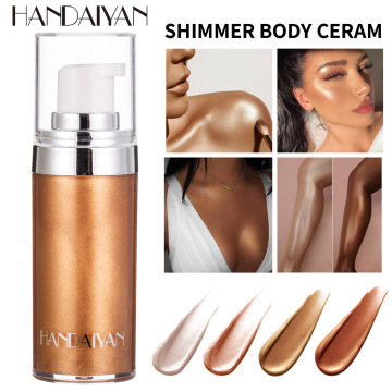 HANDAIYAN 20ml Metallic Face Highlighter Makeup Body Bronzer Luminizer Face Brighten Contouring Liquid Highlighter Palette TSLM2