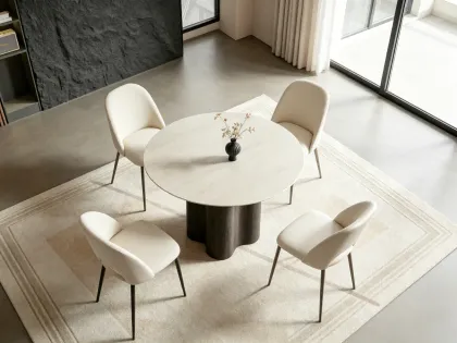 Elegant Round Sintered Stone Dining Table