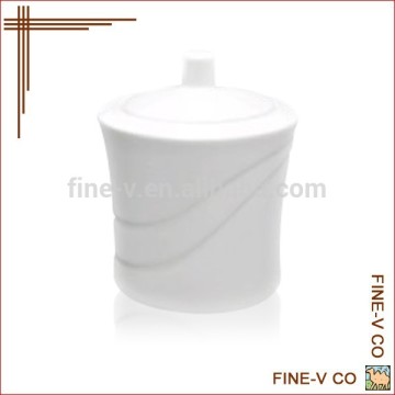 Spiral grain ceramic sugar pot