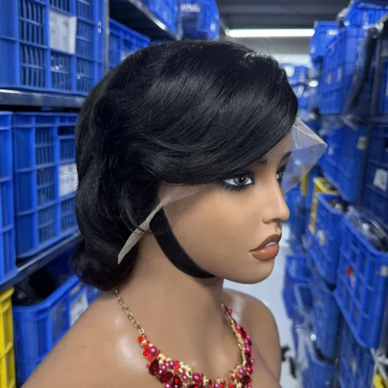 Pre-Plucked Brazilian Short Pixie Wig with Glueless Lace Front