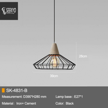 Modern Industrial Pendant Lamp Nordic Industrial Rustic Black Metal Cement Pendant Lamp Factory