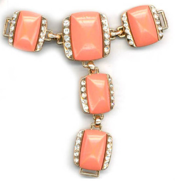 Fashion Sandal Chain with Rhinestone and Pink Resin Diamond Embellished