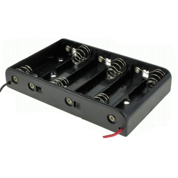 6 piezas de caja de caja de batería AA con cable con cables