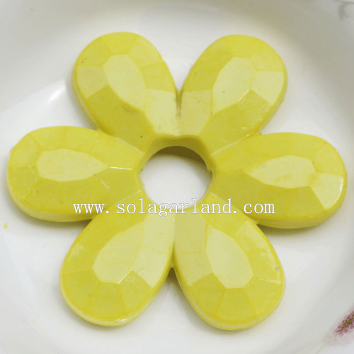 Smooth Surface Acrylic Lucite Opaque Flower Beads