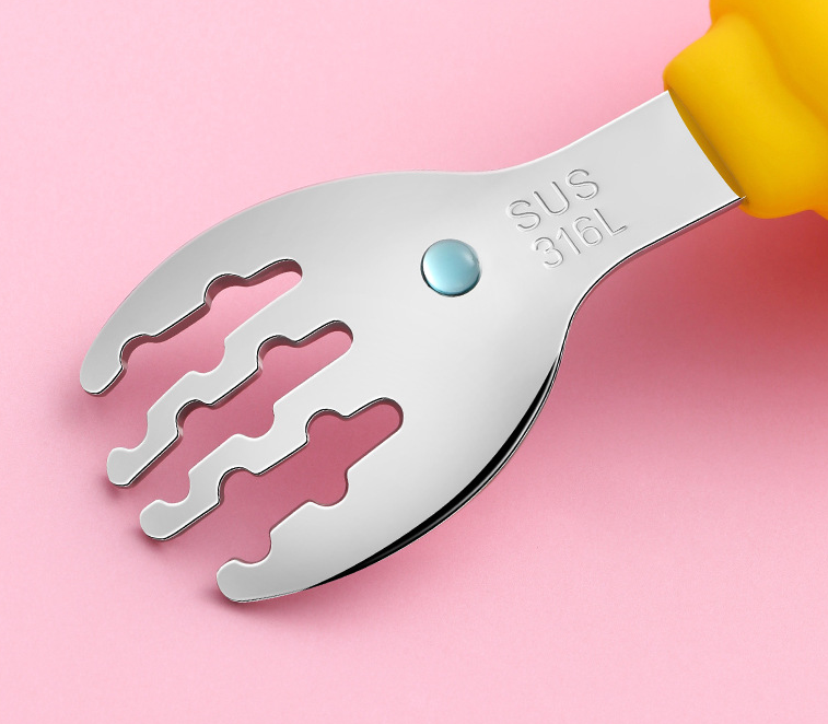 Silicone Stainless Steel Spoon Fork Set Utensils