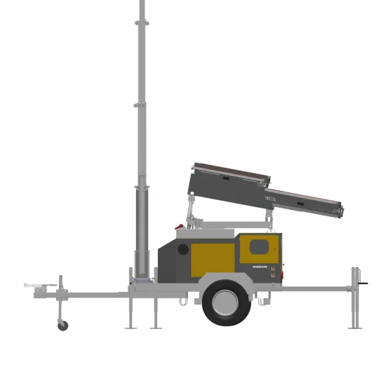 Solar Mobile Trailer Light Towers With 4*300W LED