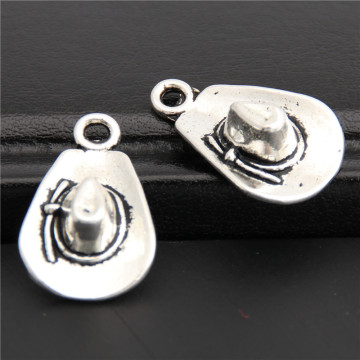 25pcs Silver Color Charm Bracelet Cowboy hat Charms Necklace Pendants DIY Jewelry Accessories A2879