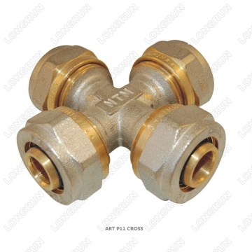 Longrun P10 high quality brass cross pex pipe fitting