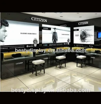 LED wooden glass watch store furniture