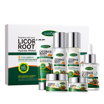 Moisturizing and Whitening Licorice VC Whitening 6-piece Set