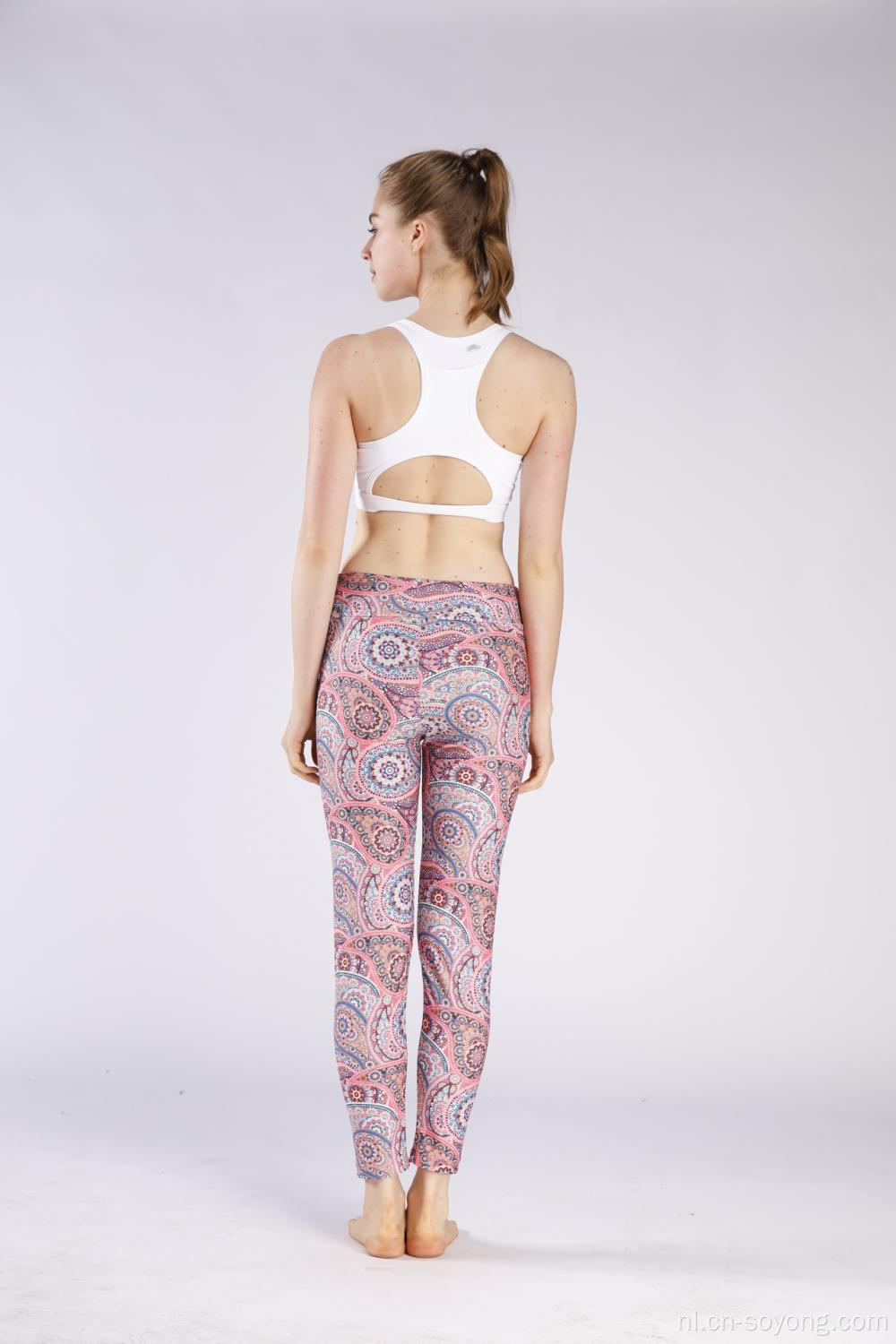 Legging met hoge taille en elastische print voor dames