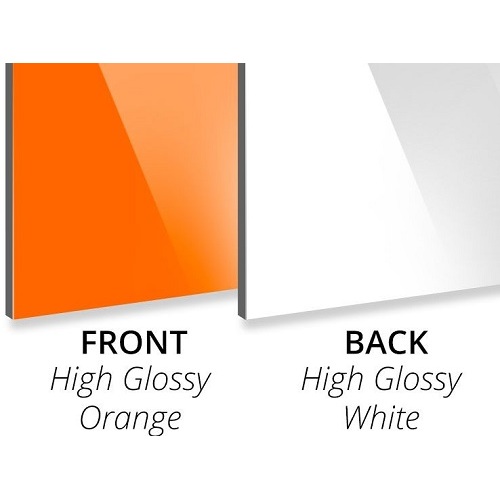 3MM Gloss Orange / Gloss White Aluminium Composite Panel Sheet