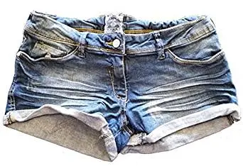 Women's Washed Distressed Denim Black Shorts Hotpants