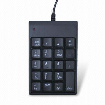 Mini USB Key Numeric Keyboard with 19 Keys and UV Silk Print Key Hat