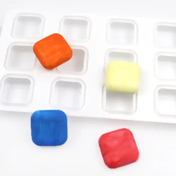 046 Silicone Mold Set: Including Soap, Chocolate, and Cake Molds with 12 Holes in Square Pillow Design - BPA Free