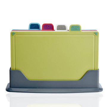 Premium 4 PC Plastic Cutting Board Set with Anti-Slip Design and Dishwasher Safety