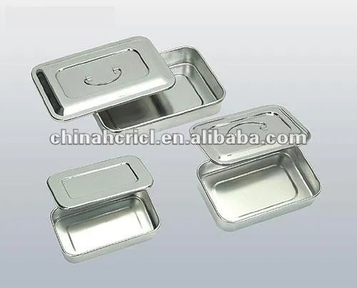 hospital with cover 304 material Stainless Steel Quadrate Tray