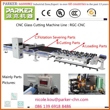 Parker China CNC Glass Cutting Machine Similar to Bottero (Italy)