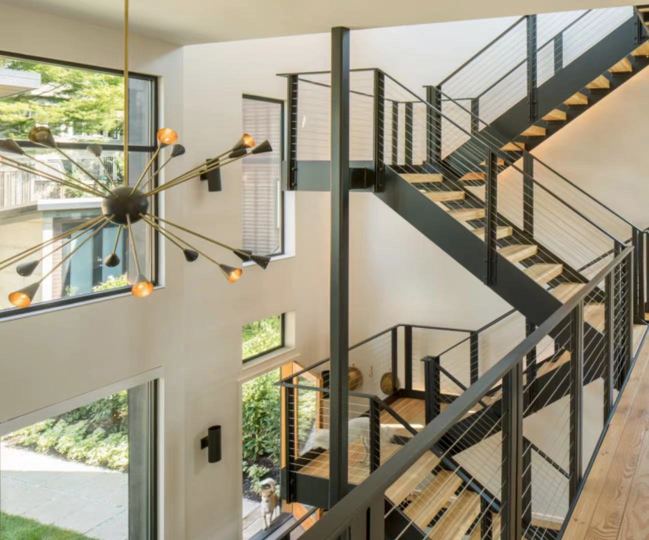 MS2025 درج من الخشب الصلب ذو طبقة مزدوجة من الفولاذ الأسود على شكل حرف U