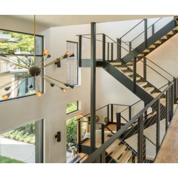 MS2025 درج من الخشب الصلب ذو طبقة مزدوجة من الفولاذ الأسود على شكل حرف U