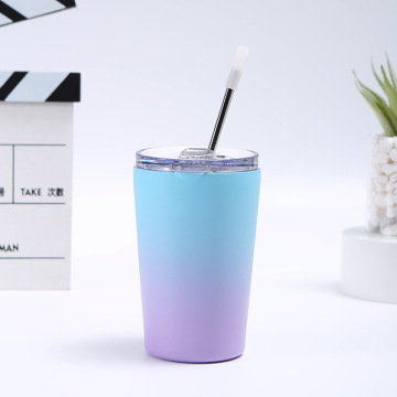 Custom Logo Reusable Travel Coffee Tumbler, 8oz & 12oz, Double Wall Insulated Mug with Slide Lid