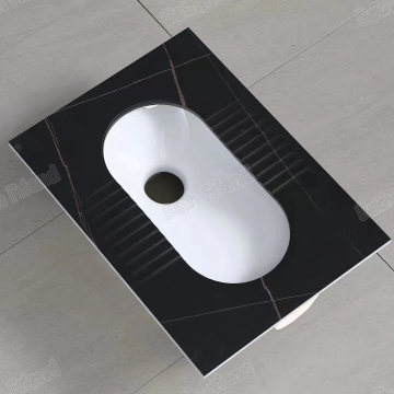 Wholesale Sintered Stone Squat Toilet Pan - Black, Grey, White, Luxury, Durable Ceramic Public WC