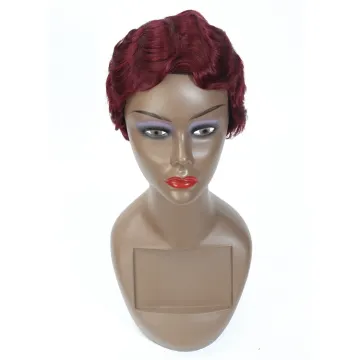 Short Lace Human Hair Wigs for Women Brazilian Finger Wave Wig Remy Human Hair Pixie Curl Lace Wigs