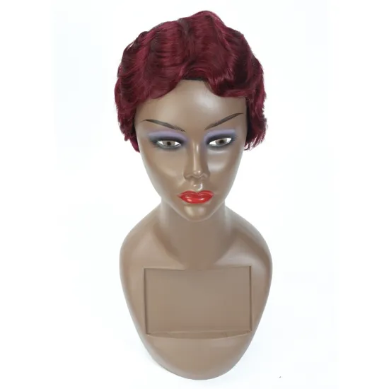 Short Lace Human Hair Wigs for Women Brazilian Finger Wave Wig Remy Human Hair Pixie Curl Lace Wigs