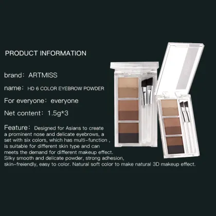 Easy Breezy Brow Powder Kit Eyebrow Tint Private Label 6 Colors Eyebrow Powder