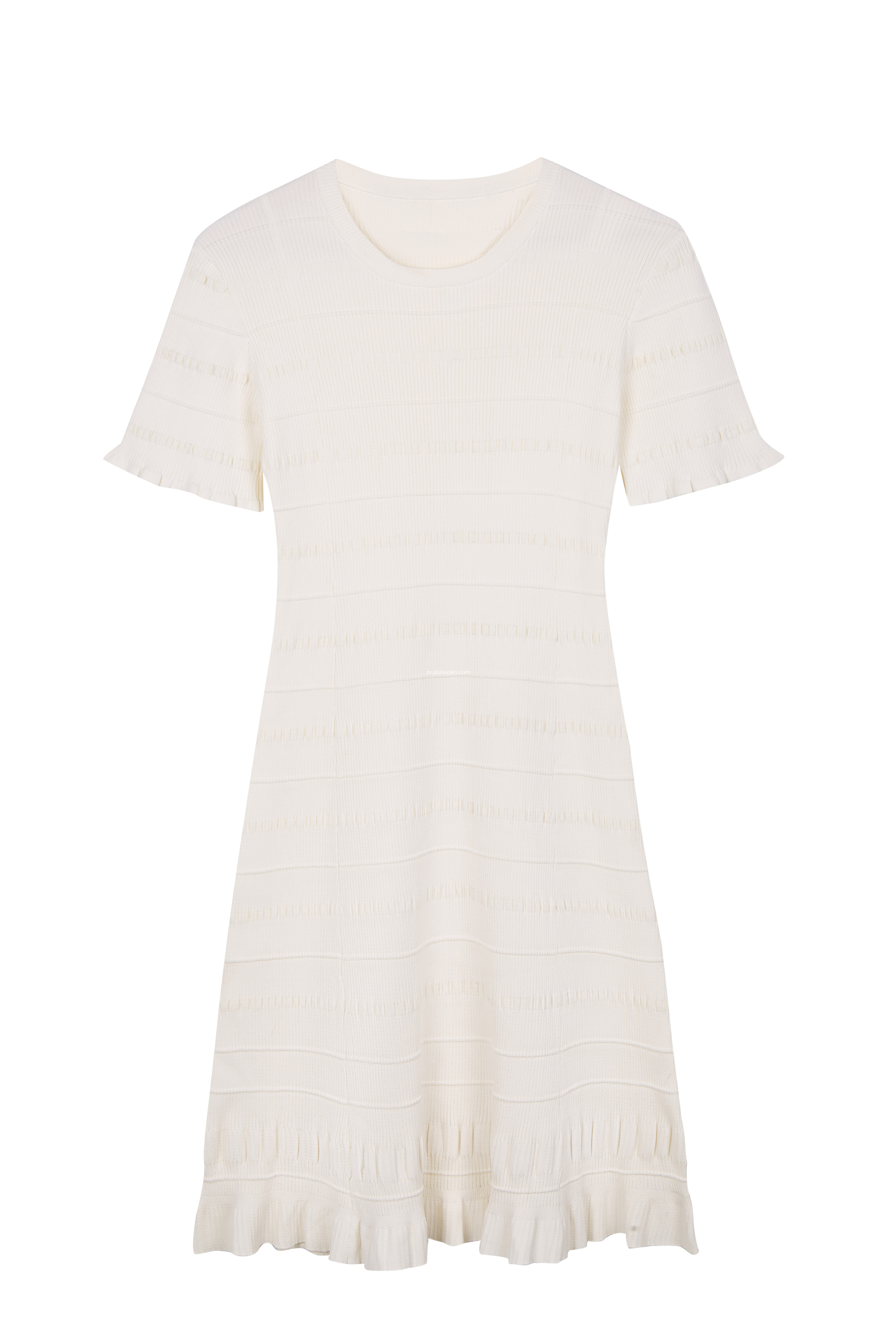 Women's Knitted Short Sleeve Stretchable Midi Dress