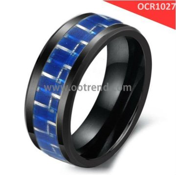 new arrival hot sale carbon fiber inlay black ceramic rings
