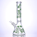 35 cm/13.8in, Hippiesglass, 2 colores de vaso de vaso de vidrio con piña y engranaje de dibujos animados, tubería de agua de vidrio de borosilicato, cachimba de vidrio