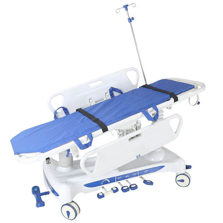 Hospital medical stretcher bed for patient transfer