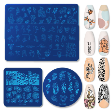 Kit DIY Seni Kuku Profesional: Pelat Stainless Steel Stamping Set dengan Stamper untuk Manikur Sempurna
