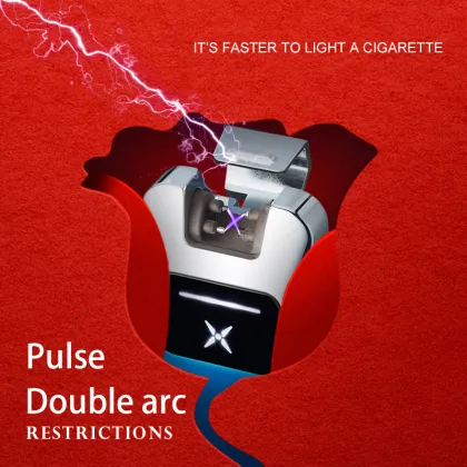 USB Rechargeable Tricolor Windproof Dual Arc Lighter