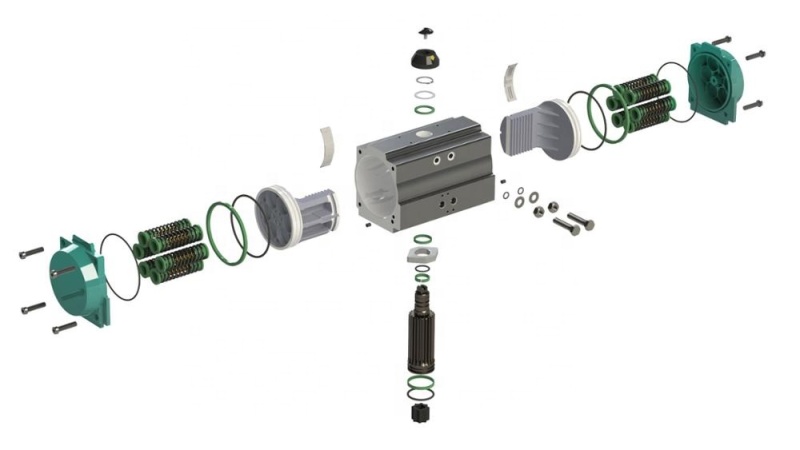 AT32 Pneumatic Actuators: Double and Single Effect Rotary Actuators
