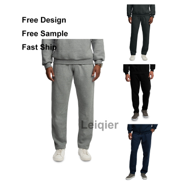Custom Logo Men's Autumn & Winter Heavy Fleece Sports Pants - Solid Color Loose Straight Basic Men's Pants