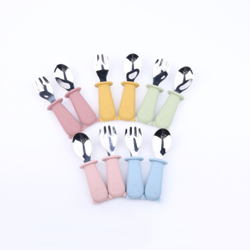 BPA Free Customized Wholesale Baby Feeding Spoon and Fork Set