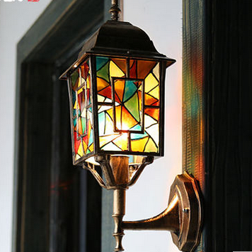 Fancy Glass Vintage Iron Wall Lamp For Decoration