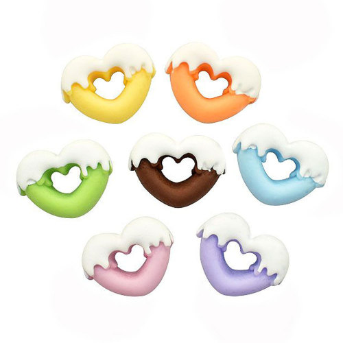 Cute Resin Fan Heart Shape Chocalate Tiny Crab Caookies Flatback Cabochons for Drop Earrings Hair Clips Making Art & Collectible