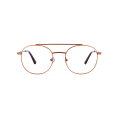 Νέα άφιξη ελαφρύ στρογγυλό διπλό χρώμα δύο μύτη μπαρ μεταλλικά γυαλιά πλαίσια για unisex