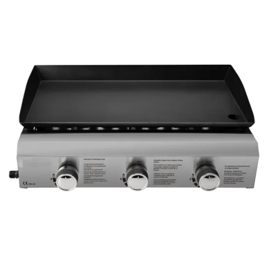 Gas BBQ Grill Flat Top Grills Outdoor Tabletop 3 Burners Propane LPG Plancha Grill