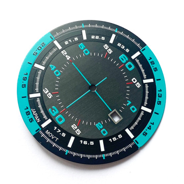 Quadrante in stile sportivo blu e nero per orologio