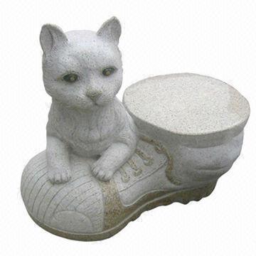 Vivid Design Hand-carved Stone Chair with Cat Shape