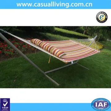 Hot sale stripe color wave hammock Polyester hammock with pillow