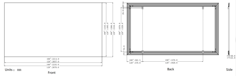 120inch home theater for ultra short throw projector