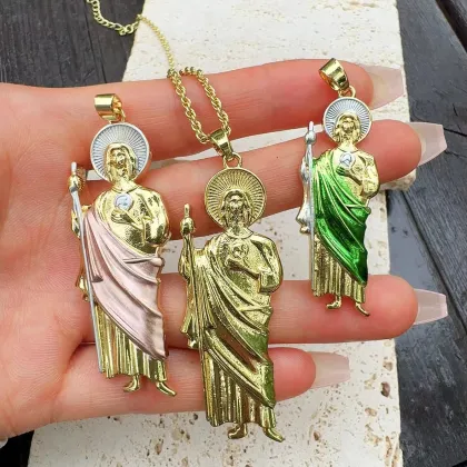 Wholesale Christian St. Jude Gold Pendant Necklaces for Women